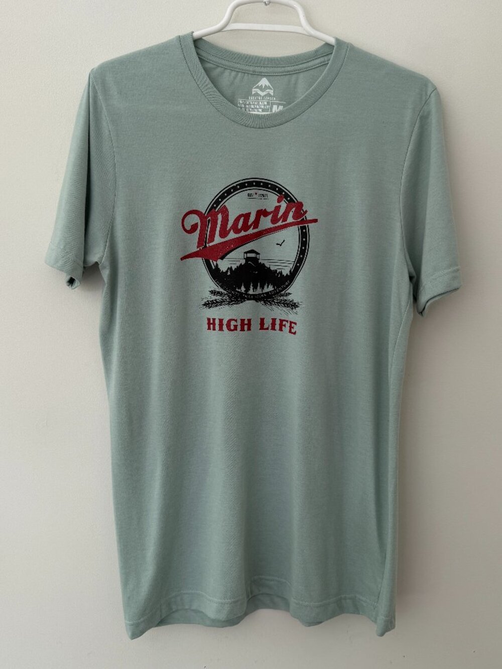 Marin County High Life Light Aqua Short Sleeve T-Shirt Medium